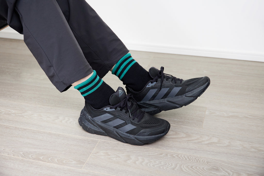 ゆっくり編み立てたもちふわ靴下