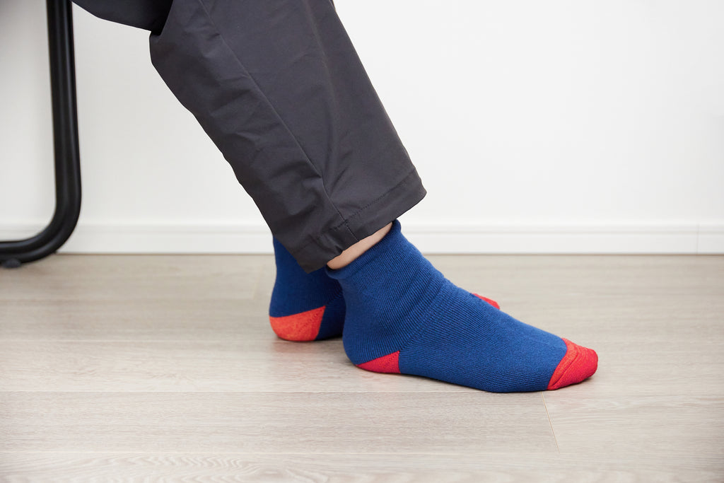 ゆっくり編み立てたもちふわ靴下